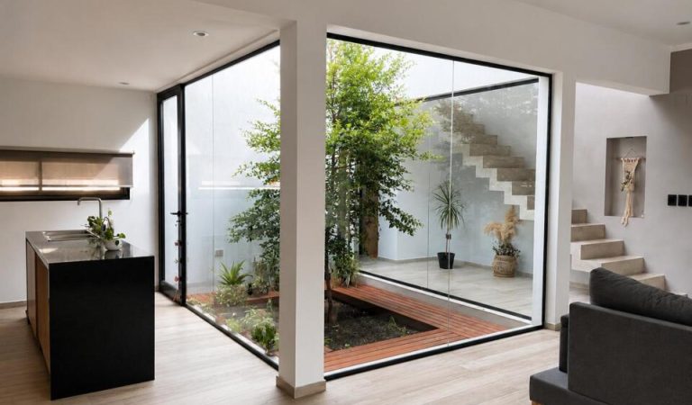 Vista desde living a patio interior
